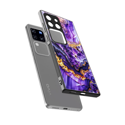 Purple Majesty sleekvivo v30 pro cover with tempered glass back and TPU edges