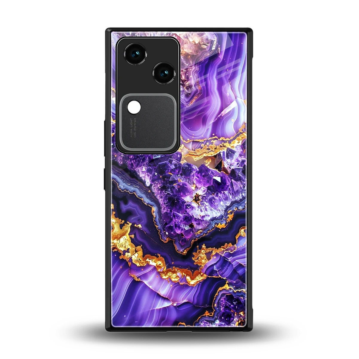 Purple Majesty back phone cover | glass case for vivo v30