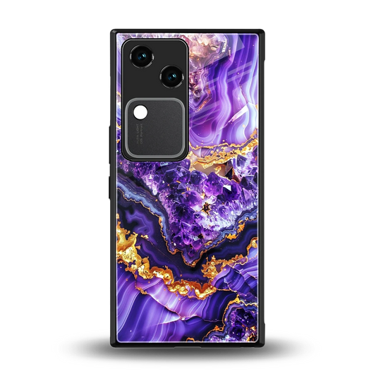 Purple Majesty back phone cover | glass case for vivo v30