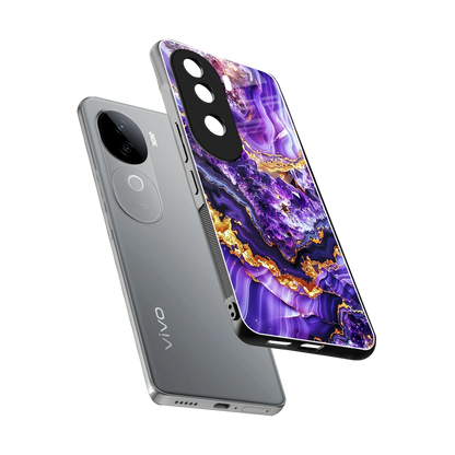 Purple Majesty sleek vivo v40e cover with tempered glass back and TPU edges