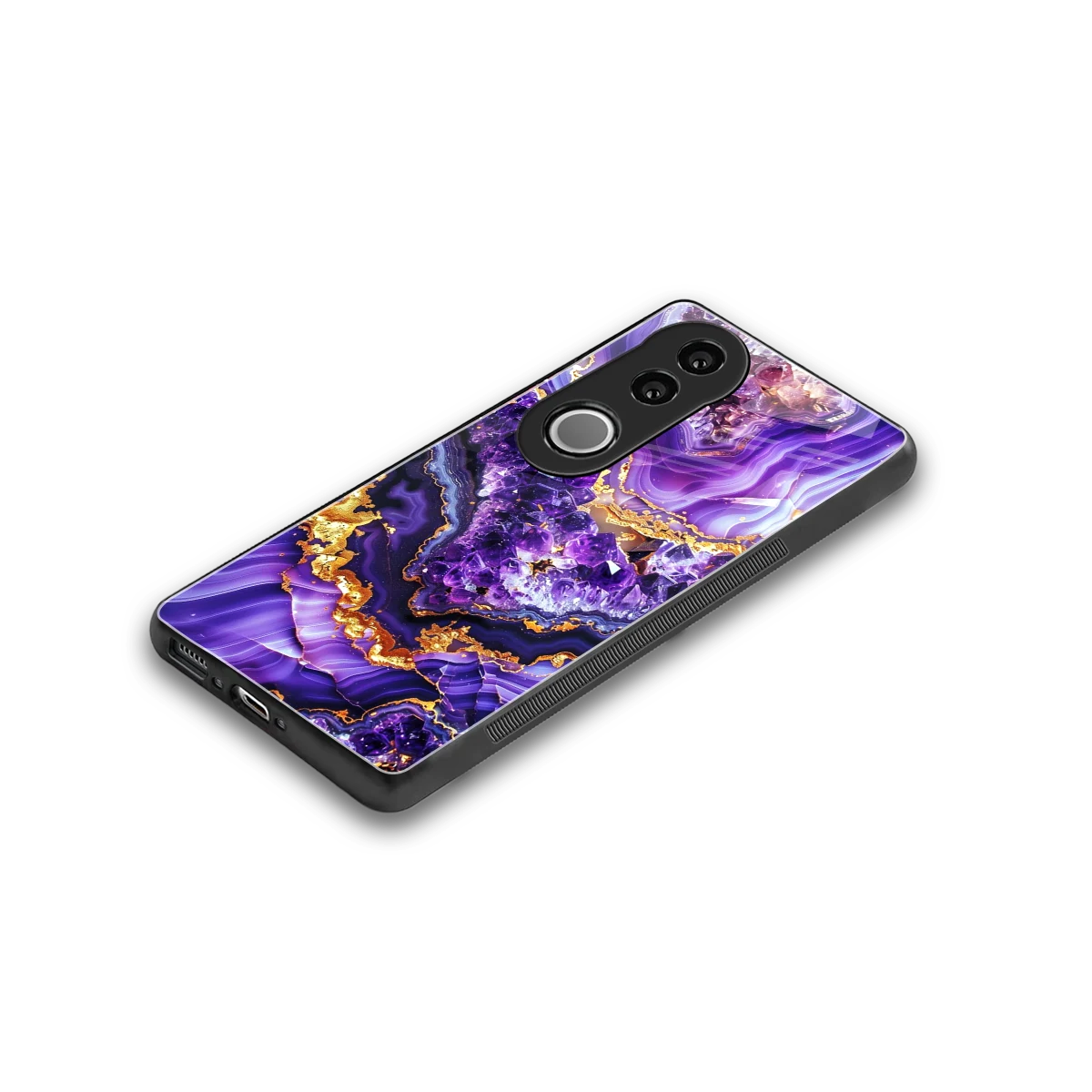 Purple Majesty stylish phone case for vivo v50 | glossy glass and slim fit