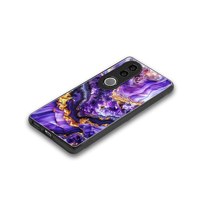 Purple Majesty stylish phone case for vivo v50 | glossy glass and slim fit