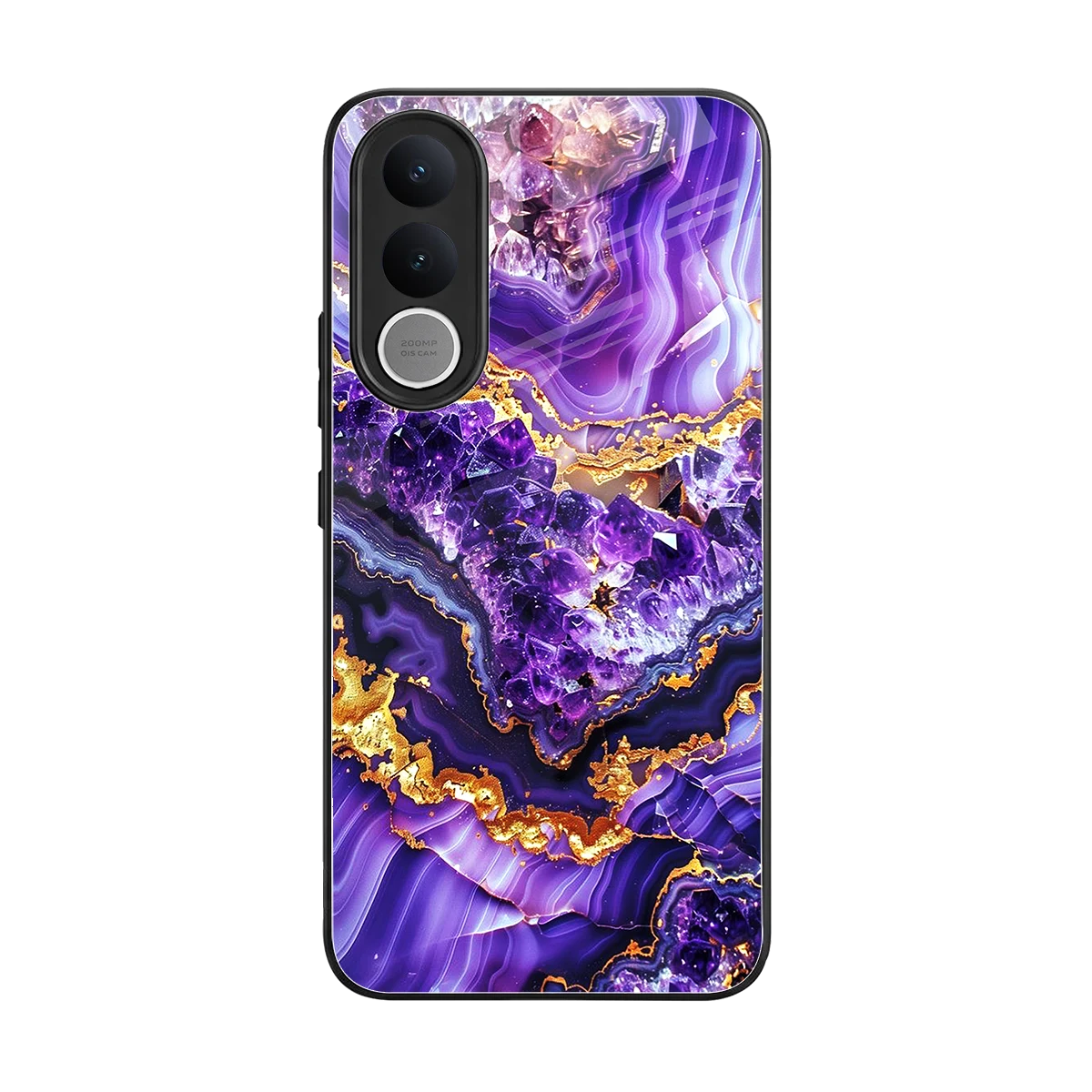 Purple Majesty back phone cover | glass case for vivo v70 fe