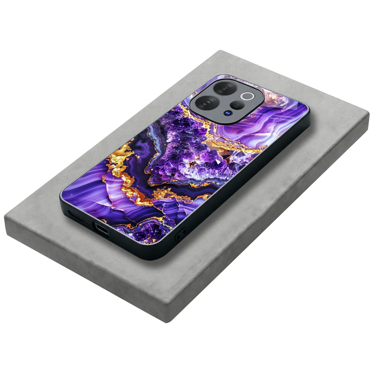 Purple Majesty stylish phone case for vivo v70 elite | glossy glass and slim fit