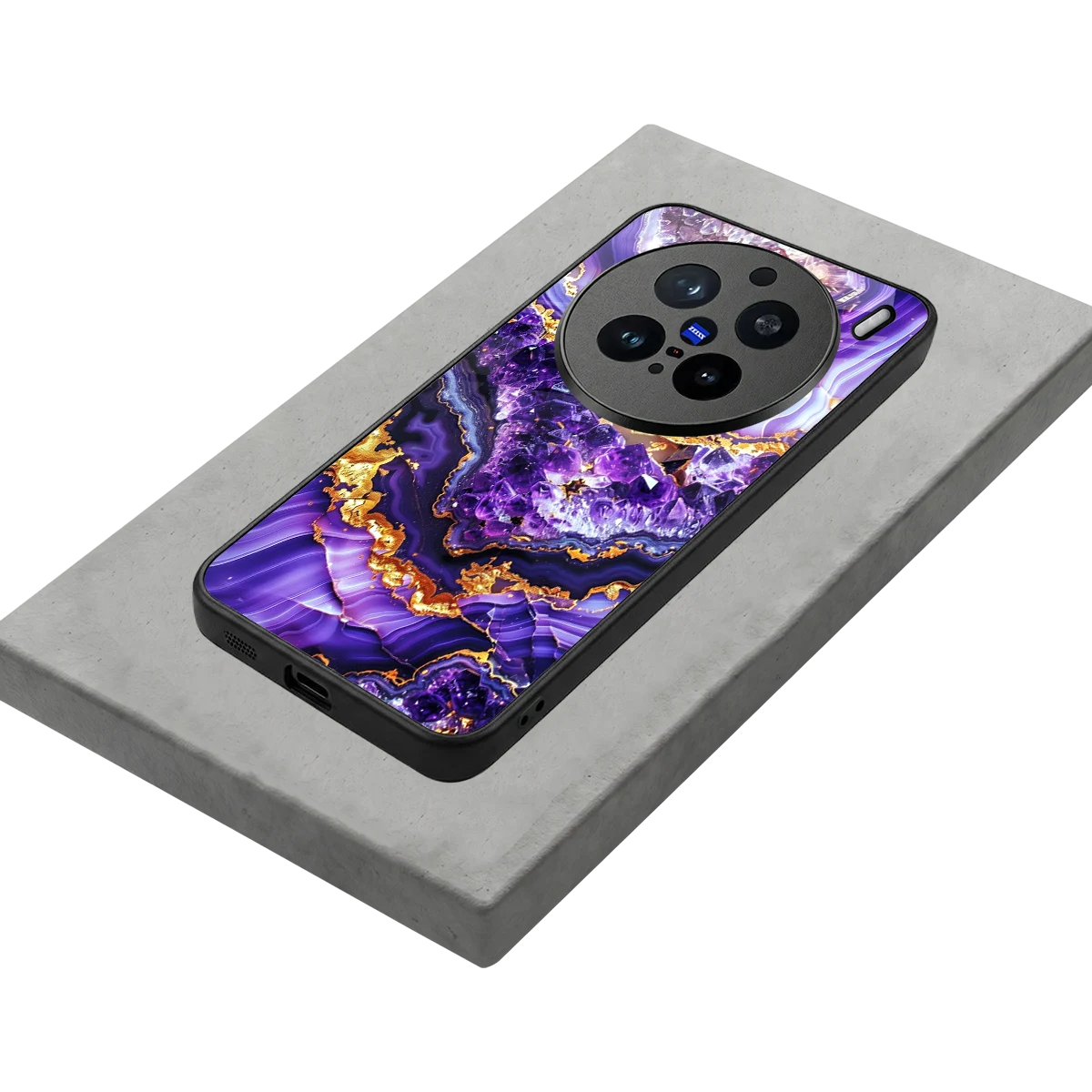 Purple Majesty stylish phone case for vivo x200 pro | glossy glass and slim fit