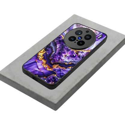 Purple Majesty stylish phone case for vivo x200 pro | glossy glass and slim fit
