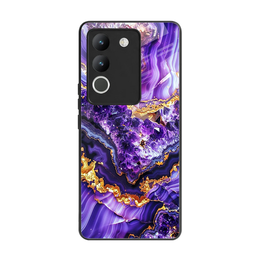 Purple Majesty back phone cover | glass case for vivo y200 5g