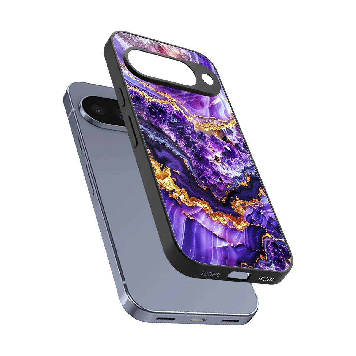 Purple Majesty sleek google pixel 10 cover with tempered glass back and TPU edges