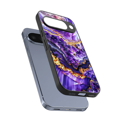 Purple Majesty sleek google pixel 10 cover with tempered glass back and TPU edges