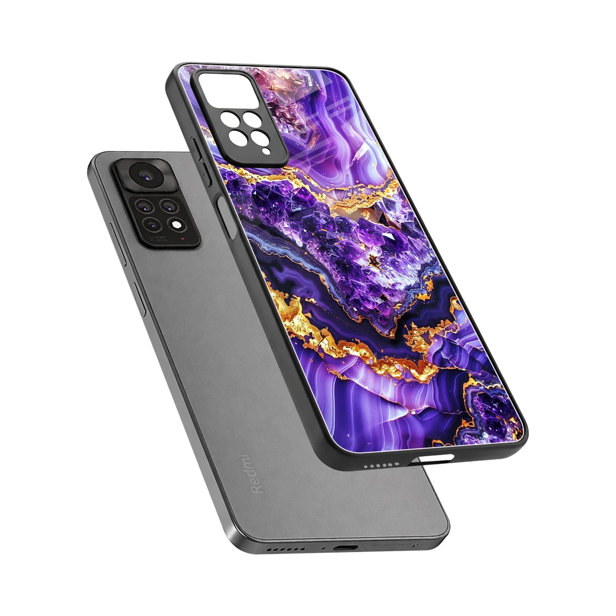 Purple Majesty sleek redmi note 11 pro cover with tempered glass back and TPU edges