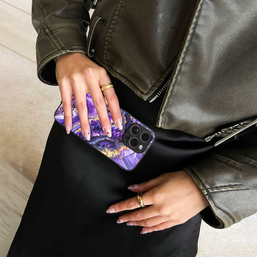 Purple Majesty Phone Case for Iphone 15 Pro | Glass Case