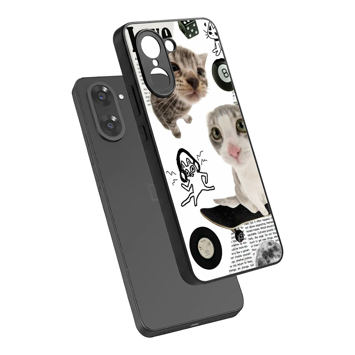 Purrfect Patchwork sleek oneplus nord ce5 5g cover with tempered glass back and TPU edges
