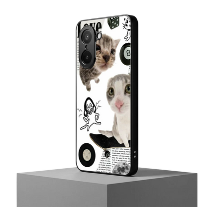 Purrfect Patchwork oneplus nord ce5 5g mobile cover | shockproof glass phone case
