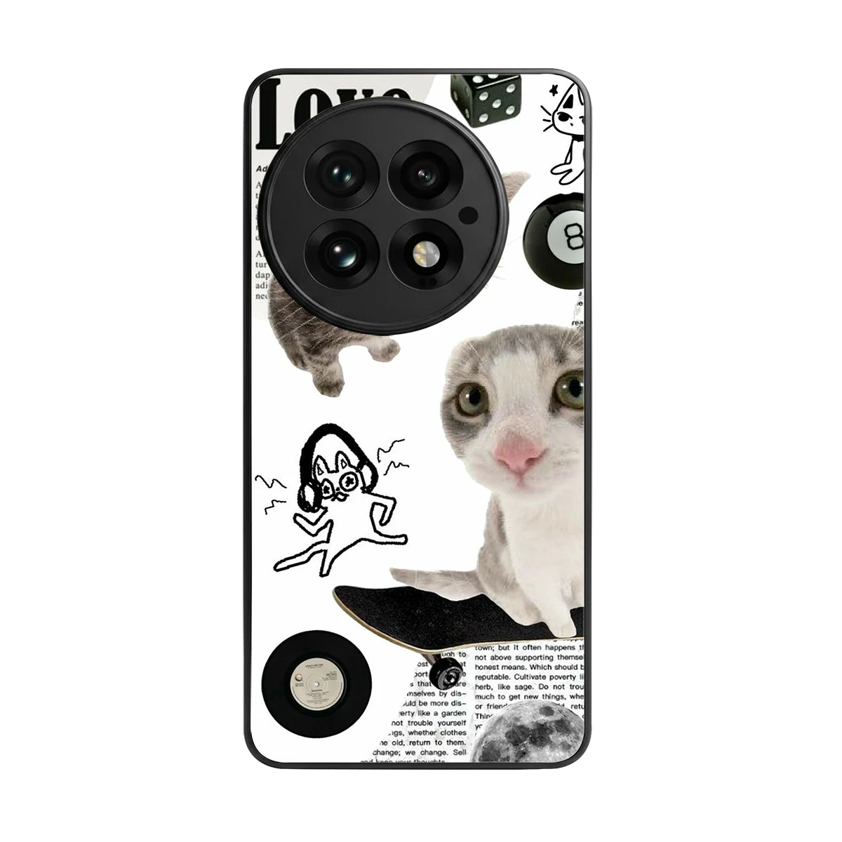 Purrfect Patchwork back phone cover | glass case for oneplus 13