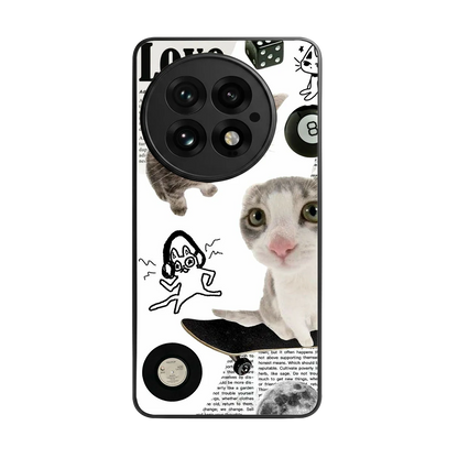 Purrfect Patchwork back phone cover | glass case for oneplus 13