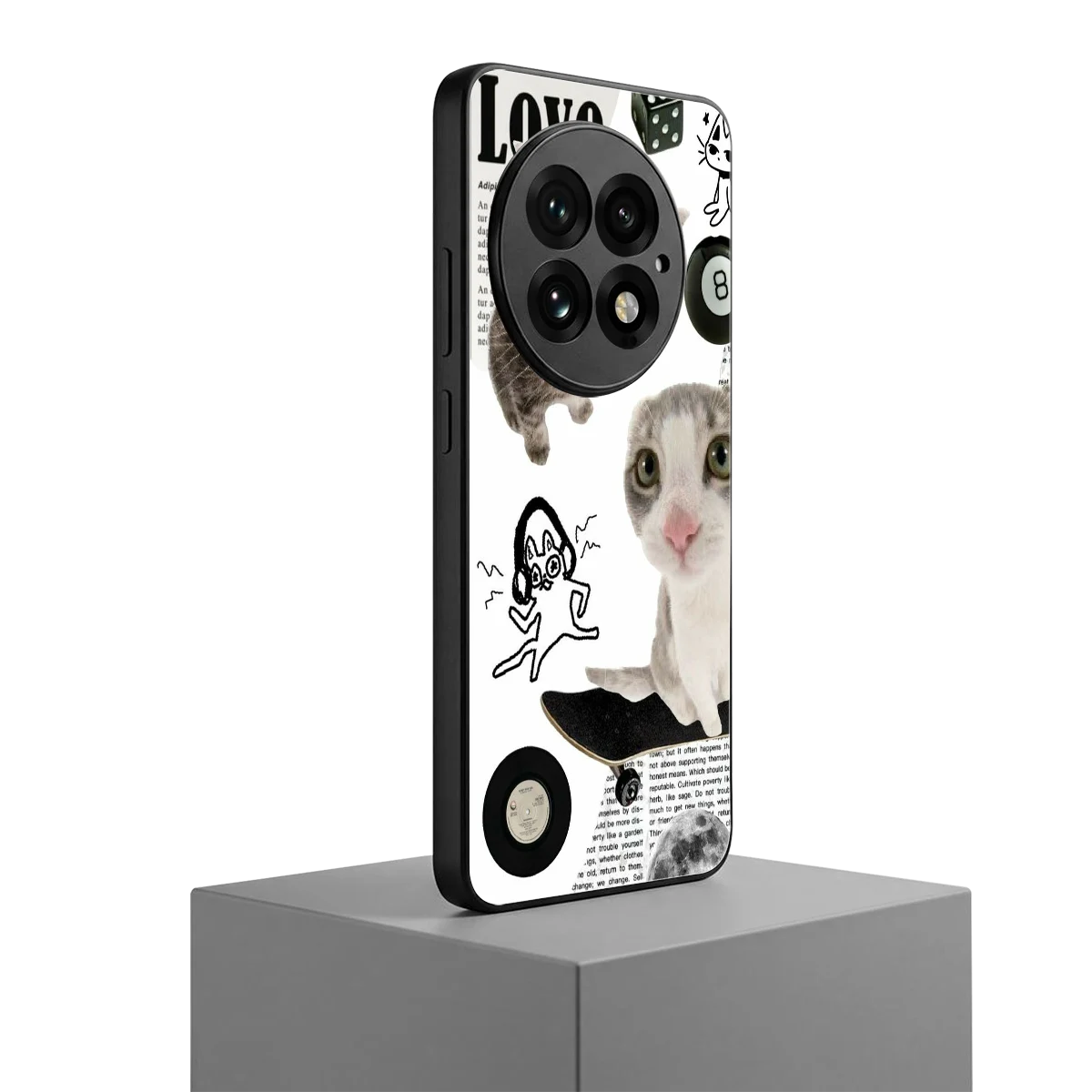 Purrfect Patchwork oneplus 13 mobile cover | shockproof glass phone case
