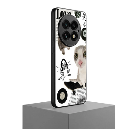 Purrfect Patchwork oneplus 13 mobile cover | shockproof glass phone case