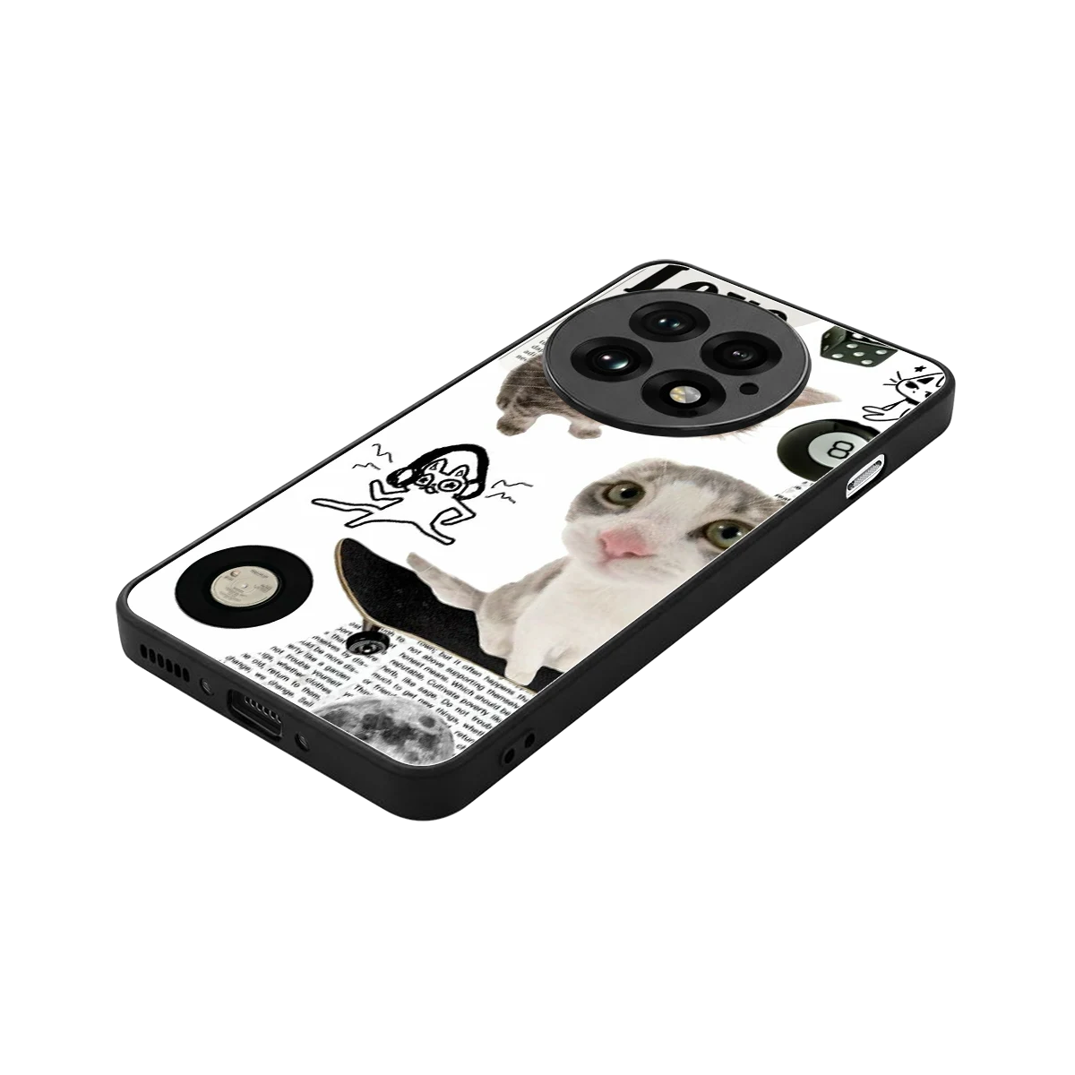 Purrfect Patchwork stylish phone case for oneplus 13 | glossy glass and slim fit