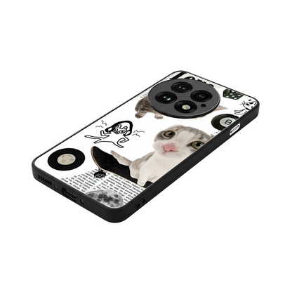 Purrfect Patchwork stylish phone case for oneplus 13 | glossy glass and slim fit