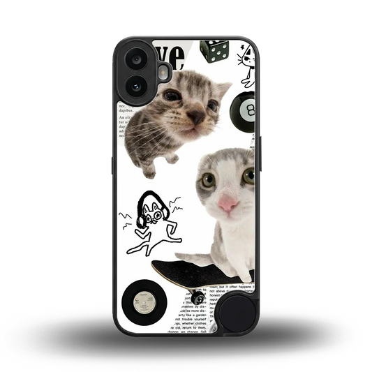 Purrfect Patchwork back phone cover | glass case for cmf nothing phone 1