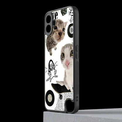 Purrfect Patchwork cmf nothing phone 1 mobile cover | shockproof glass phone case