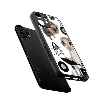 Purrfect Patchwork sleek cmf nothing phone 2 pro cover with tempered glass back and TPU edges