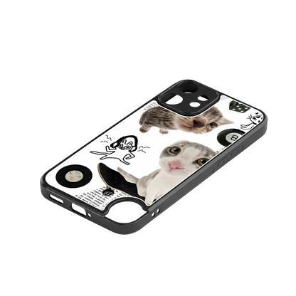 Purrfect Patchwork stylish phone case for cmf nothing phone 2 pro | glossy glass and slim fit