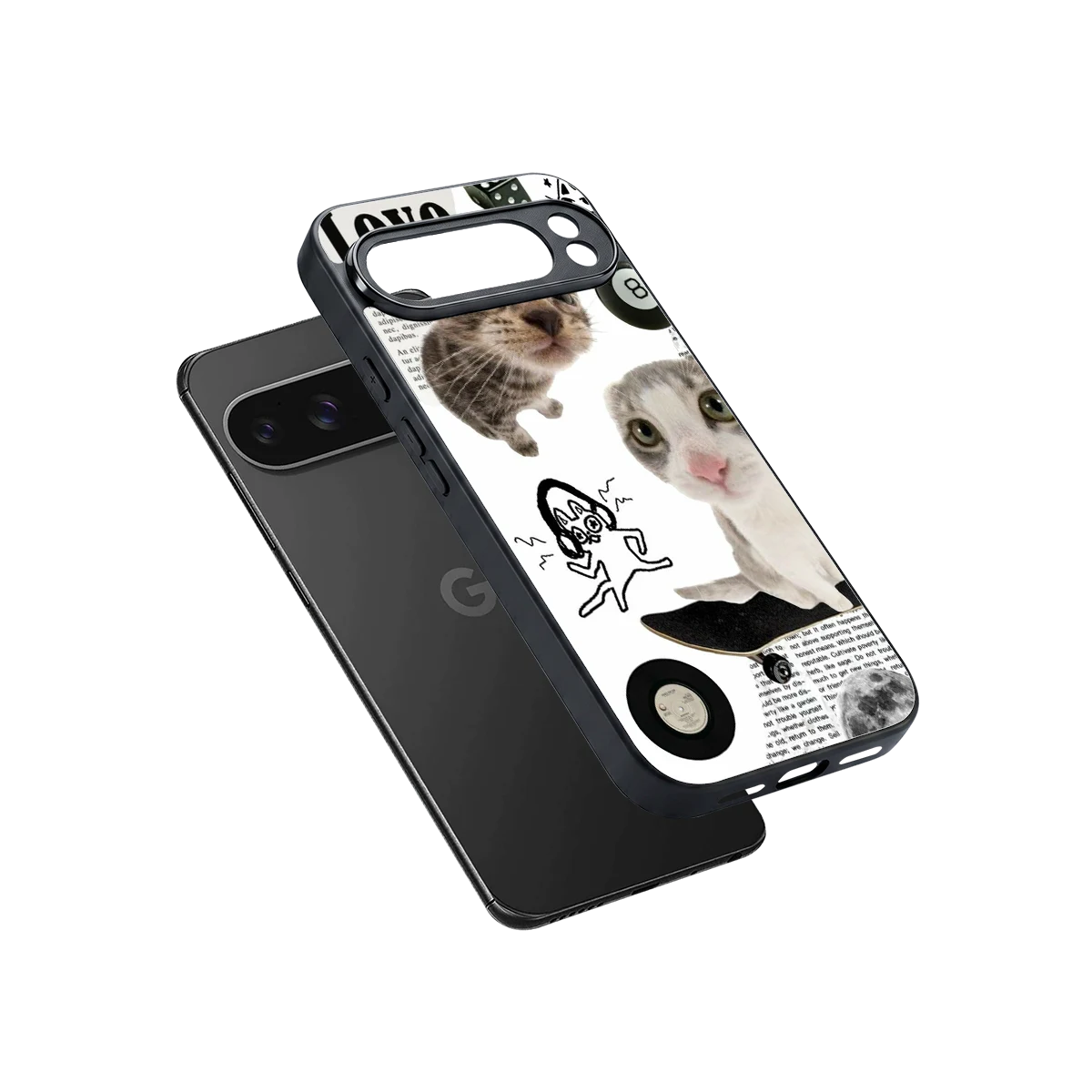 Purrfect Patchwork sleek google pixel 10 pro xl cover with tempered glass back and TPU edges