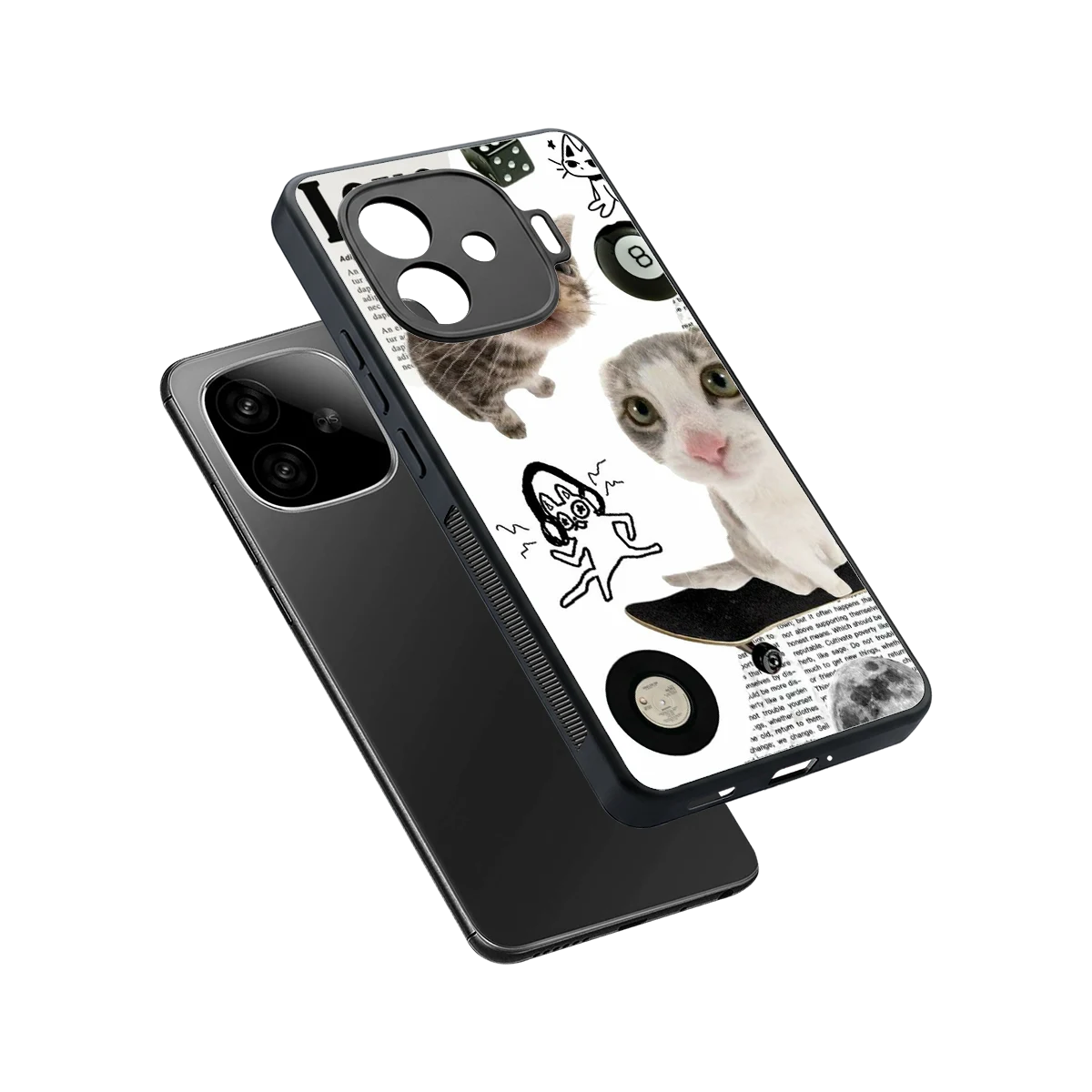 Purrfect Patchwork sleek iqoo neo 10r 5g cover with tempered glass back and TPU edges