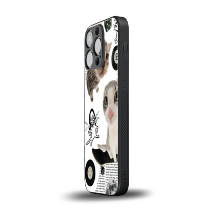 Purrfect Patchwork iphone 13 pro mobile cover | shockproof glass phone case