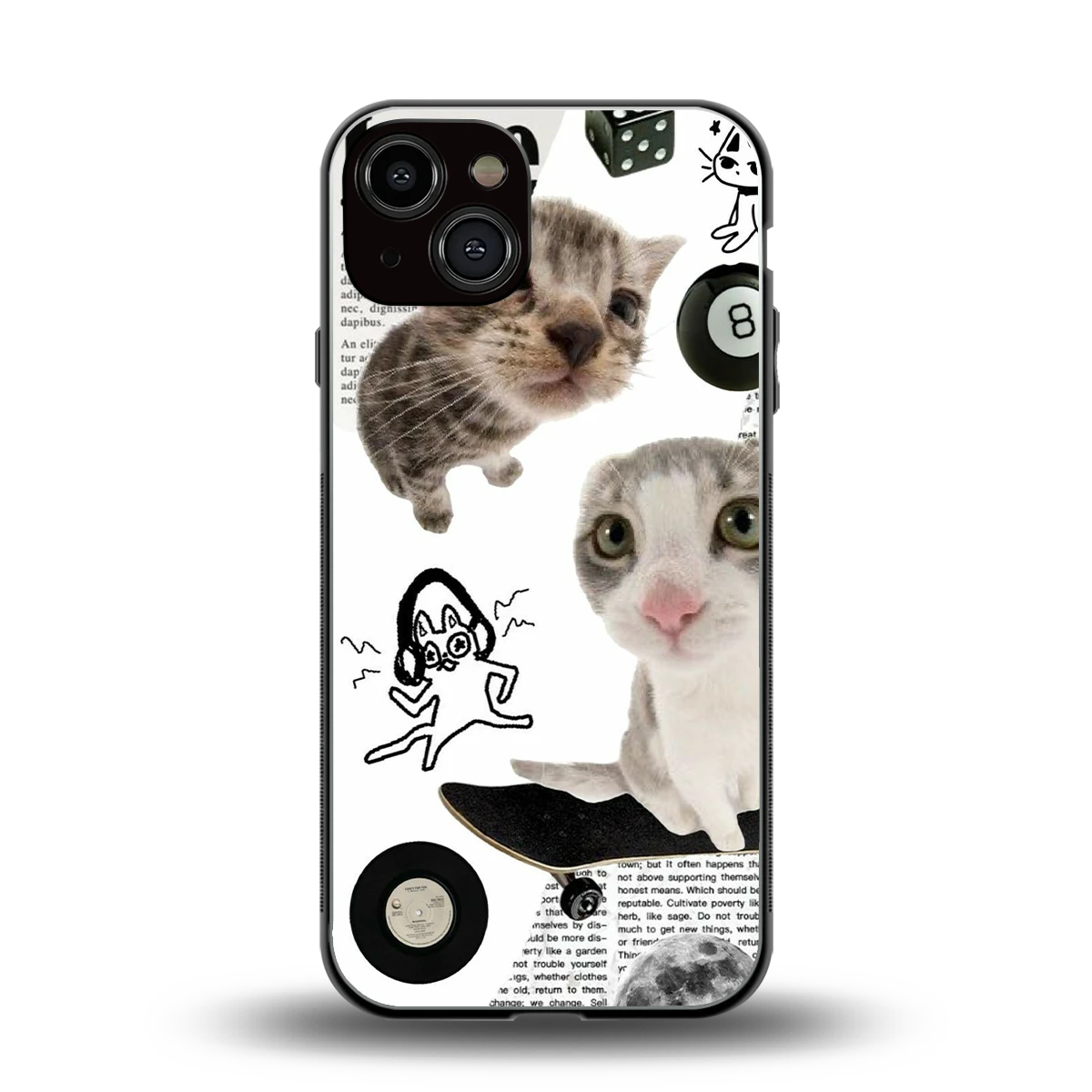Purrfect Patchwork back phone cover | glass case for iphone 14
