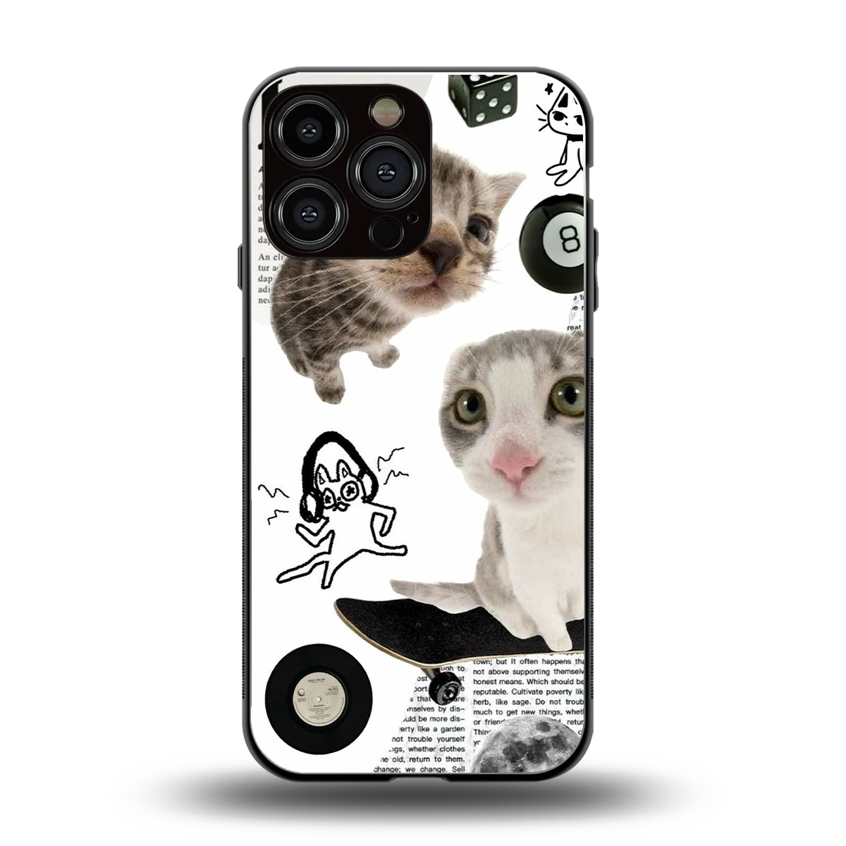 Purrfect Patchwork back phone cover | glass case for iphone 15 pro max