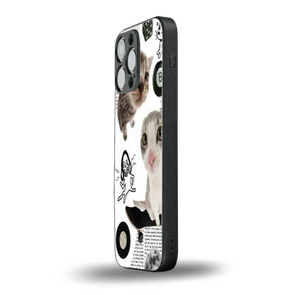 Purrfect Patchwork iphone 15 pro max mobile cover | shockproof glass phone case