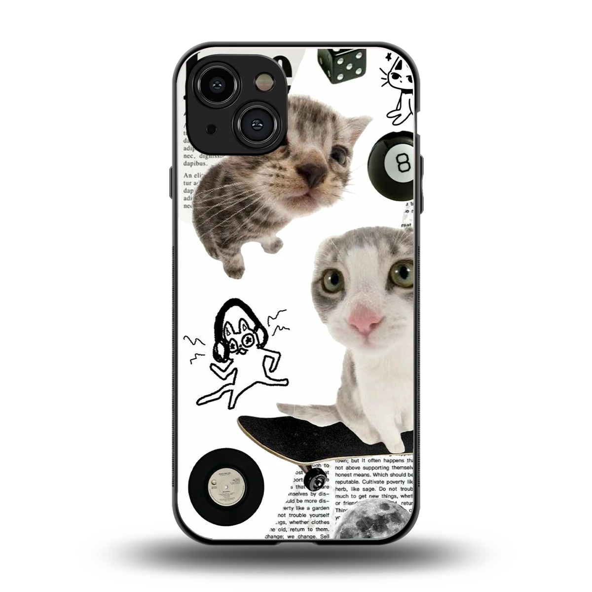 Purrfect Patchwork back phone cover | glass case for iphone 15