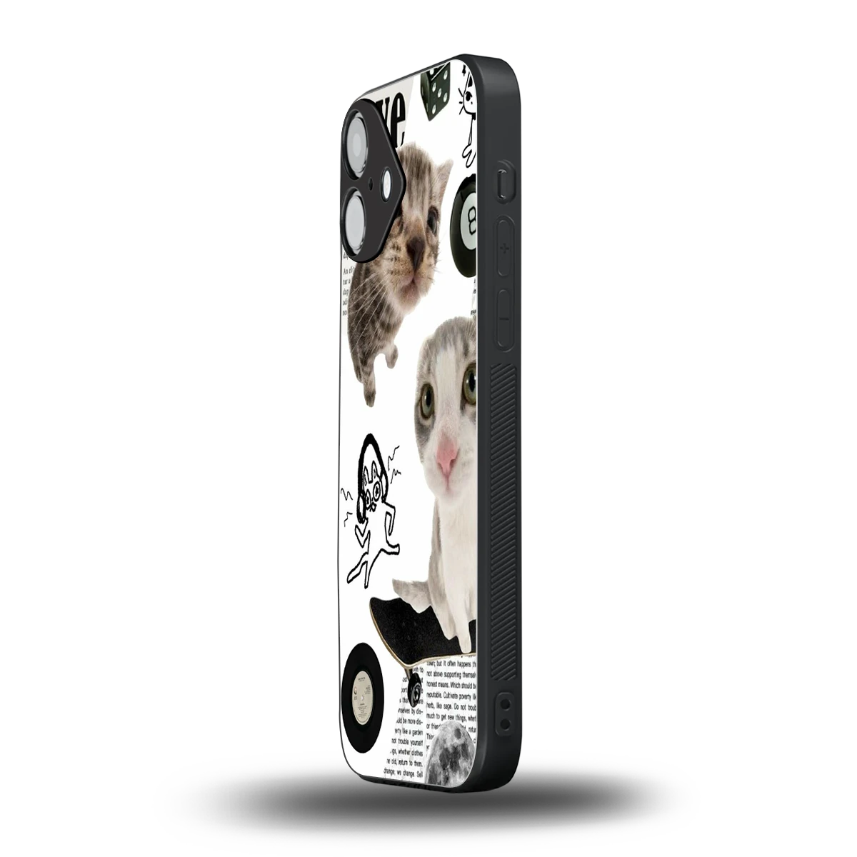 Purrfect Patchwork iphone 16 plus mobile cover | shockproof glass phone case