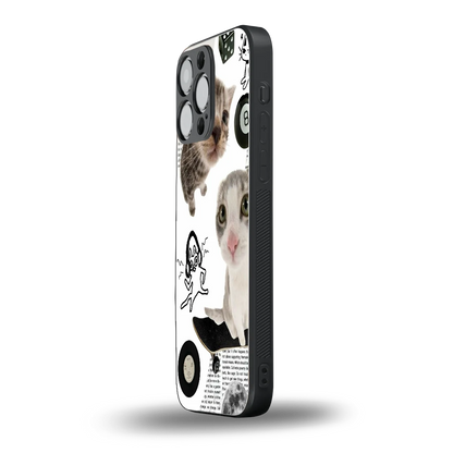Purrfect Patchwork iphone 16 pro max mobile cover | shockproof glass phone case