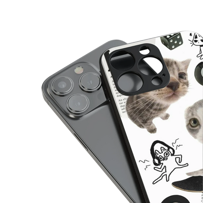 Purrfect Patchwork stylish phone case for iphone 17 pro max | glossy glass and slim fit