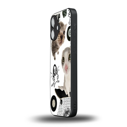Purrfect Patchwork iPhone 16 mobile cover | shockproof glass phone case