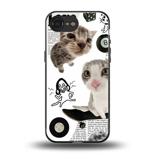 Purrfect Patchwork back phone cover | glass case for iphone 16e