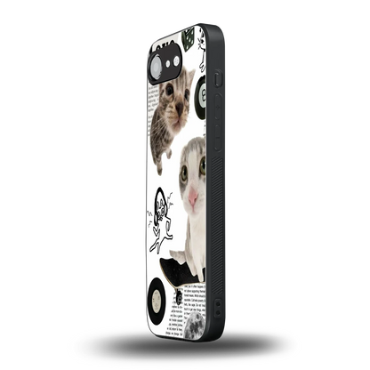Purrfect Patchwork iphone 16e mobile cover | shockproof glass phone case