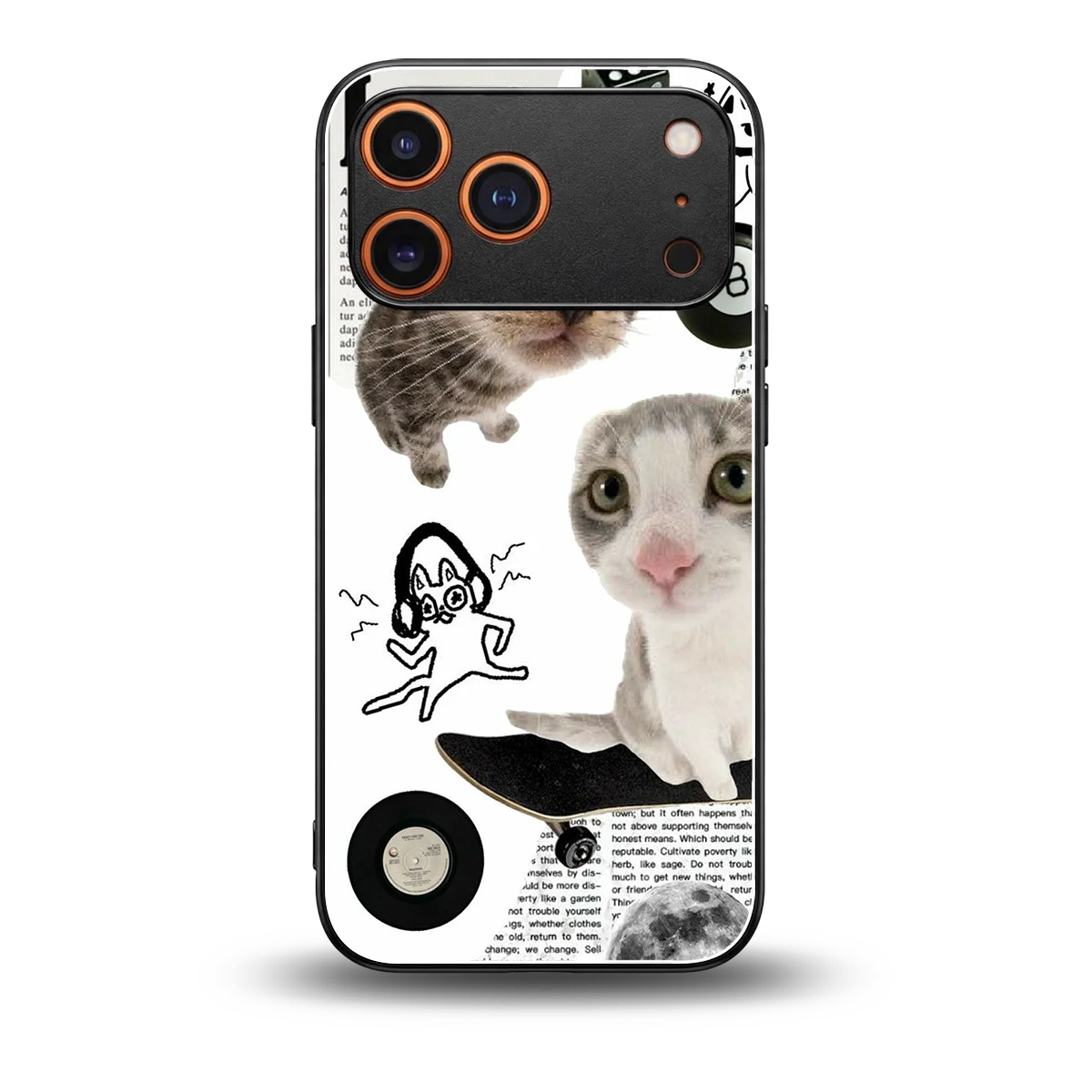 Purrfect Patchwork back phone cover | glass case for iphone 17 pro