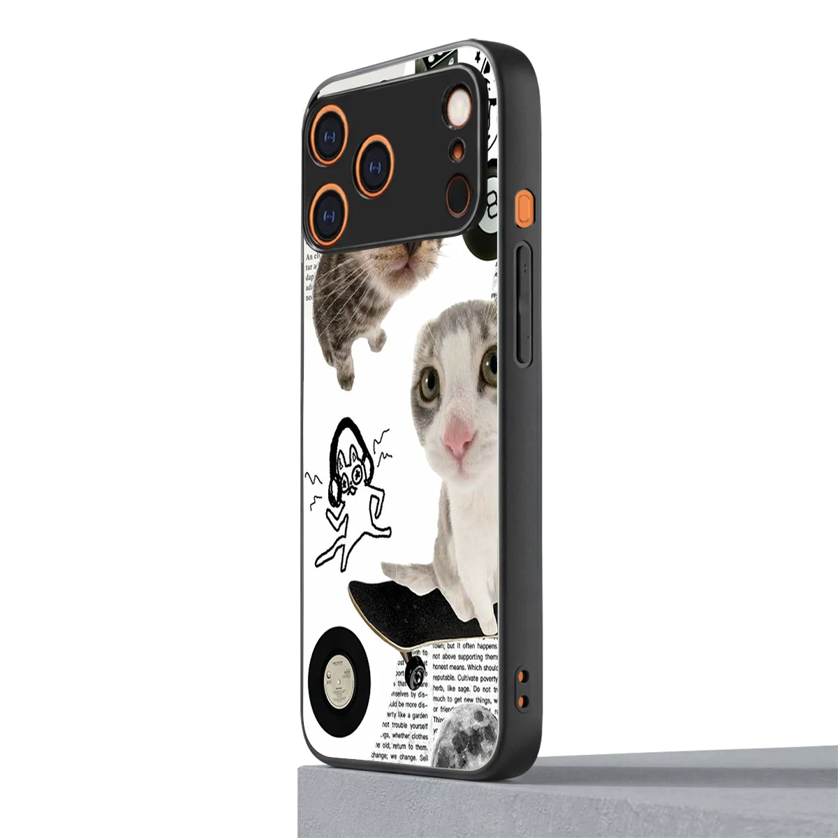 Purrfect Patchwork iphone 17 pro mobile cover | shockproof glass phone case