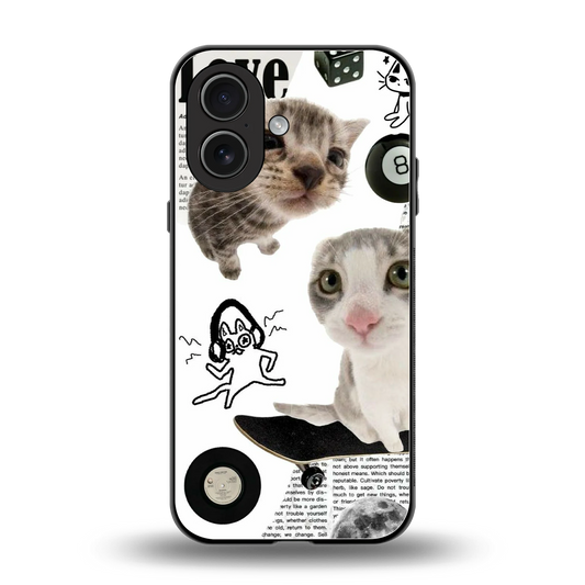 Purrfect Patchwork back phone cover | glass case for iphone 17
