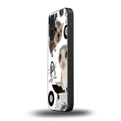 Purrfect Patchwork iphone 17 mobile cover | shockproof glass phone case