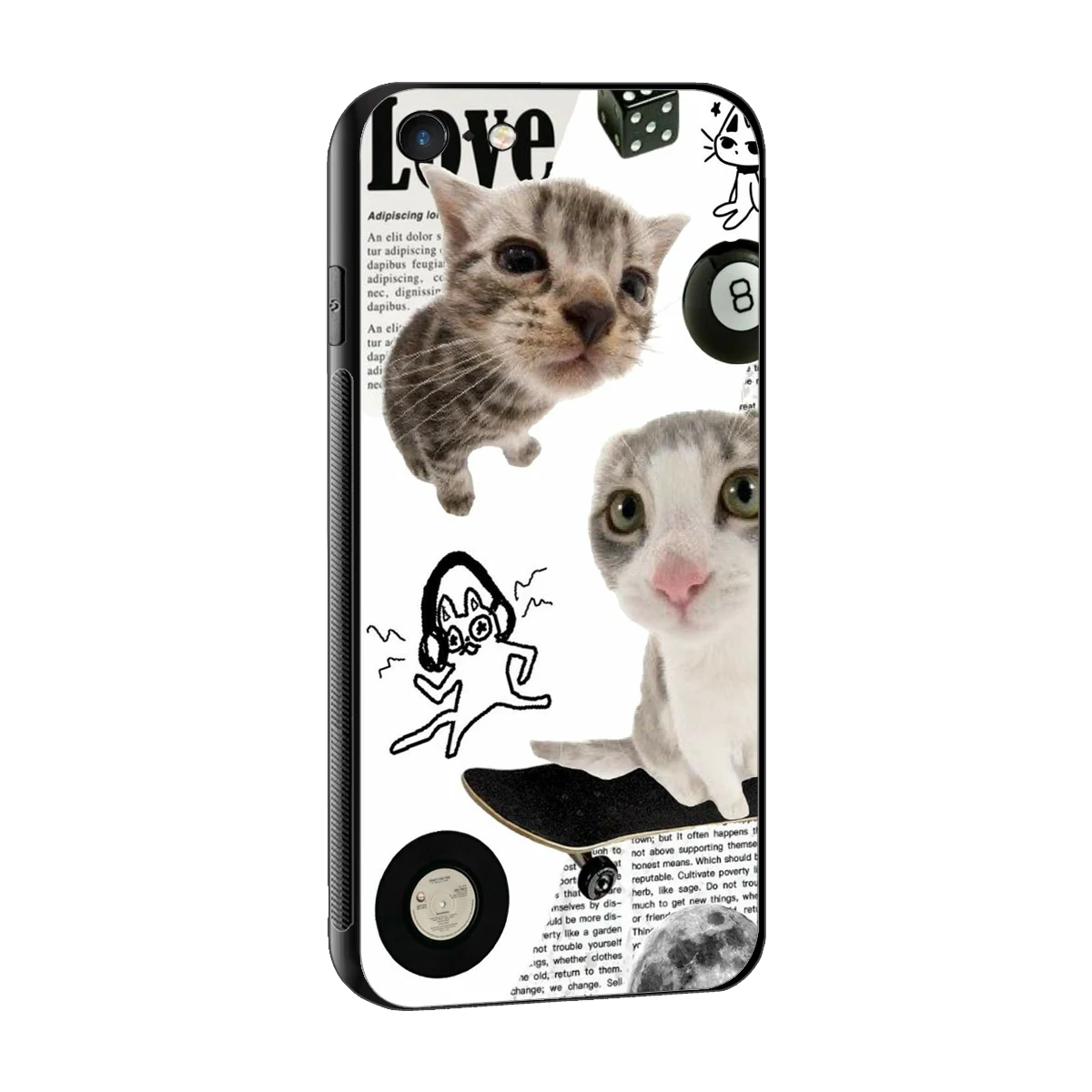 Purrfect Patchwork sleek iphone 6s plus cover with tempered glass back and TPU edges