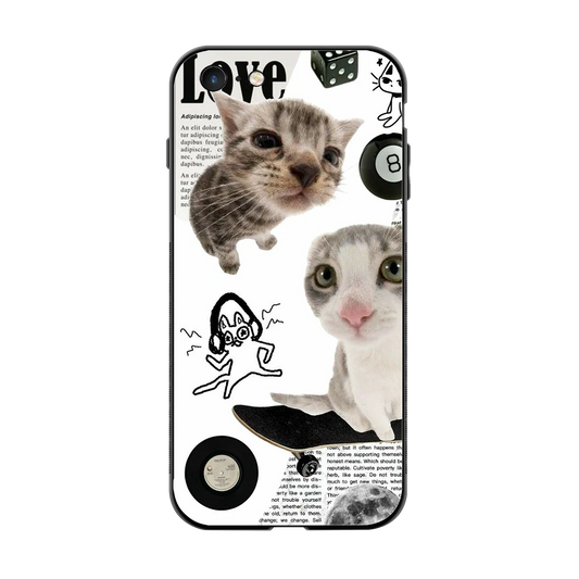 Purrfect Patchwork back phone cover | glass case for iphone 6s plus