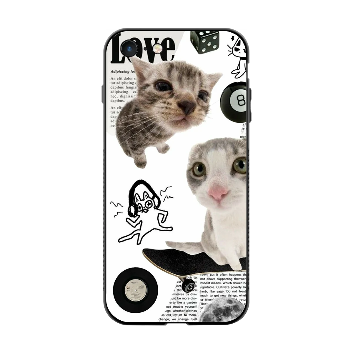 Purrfect Patchwork back phone cover | glass case for iphone 7