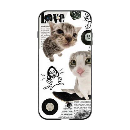 Purrfect Patchwork back phone cover | glass case for iphone 7