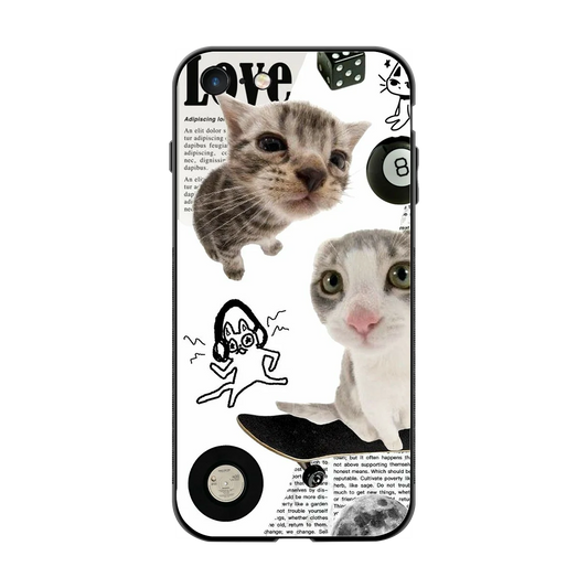 Purrfect Patchwork back phone cover | glass case for iphone 7