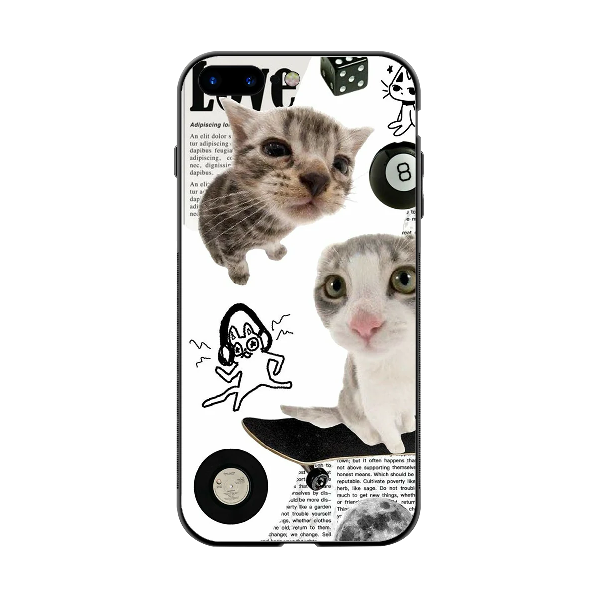 Purrfect Patchwork back phone cover | glass case for iphone 7 plus